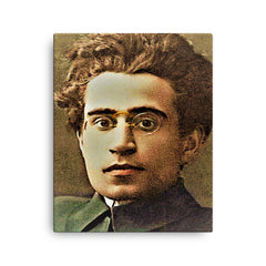 Antonio Gramsci canvas print on a plain backdrop in size 16"x20".