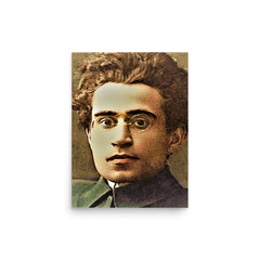 Antonio Gramsci poster on a plain backdrop in size 12"x16".