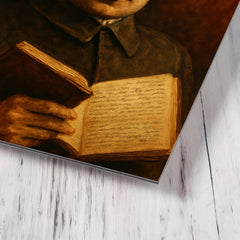 Antonio Gramsci prison notebook close up portrait metal print mockup