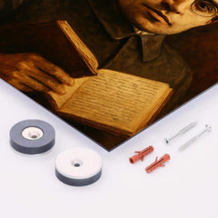 Antonio Gramsci prison notebook close up portrait metal print mockup