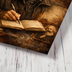 Antonio Gramsci prison notebook portrait metal print mockup