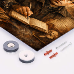Antonio Gramsci prison notebook portrait metal print mockup
