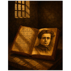 Antonio Gramsci prison notebooks and barred light jigsaw puzzle