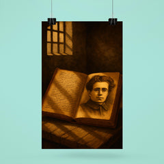 Antonio Gramsci prison notebooks and barred light poster 6