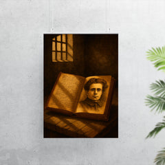 Antonio Gramsci prison notebooks and barred light poster 7