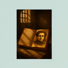 Antonio Gramsci prison notebooks and barred light poster 8