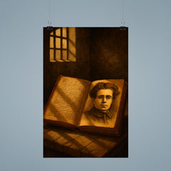 Antonio Gramsci prison notebooks and barred light poster 9