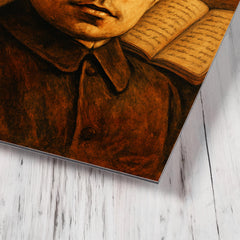 Antonio Gramsci prison notebooks close up portrait metal print mockup