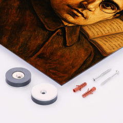 Antonio Gramsci prison notebooks close up portrait metal print mockup