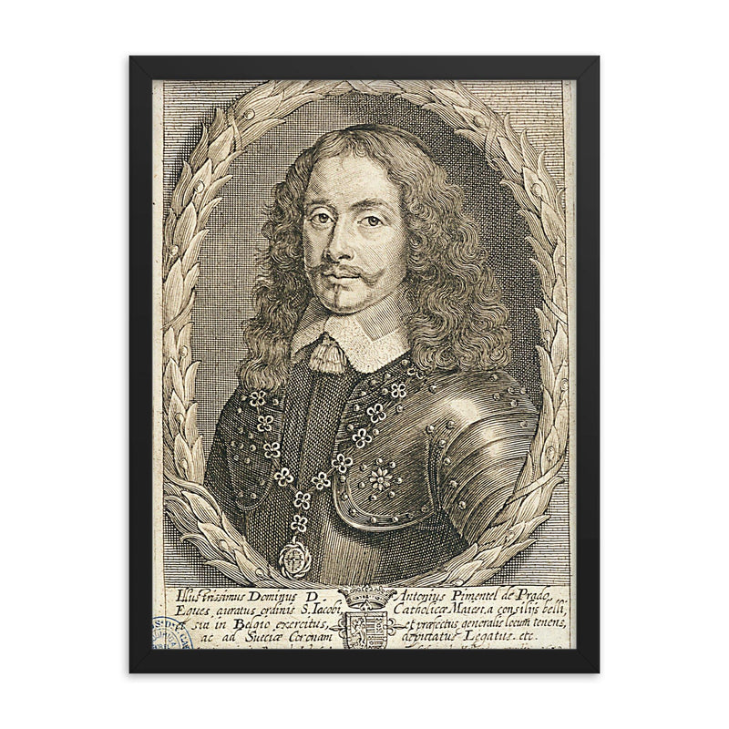 Antonio Pimentel do Prado framed print on a plain backdrop in size 18