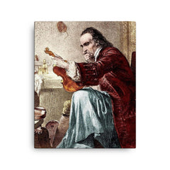 Antonio Stradivari canvas print on a plain backdrop in size 16"x20".