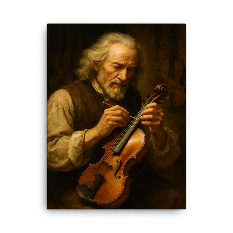 Antonio Stradivari canvas print on a plain backdrop in size 18