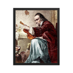 Antonio Stradivari framed print on a plain backdrop in size 16"x20".