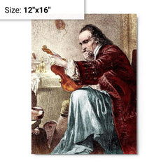 Antonio Stradivari metal print on a plain backdrop in size 12"x16".