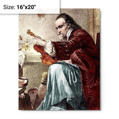 Antonio Stradivari metal print on a plain backdrop in size 16"x20".