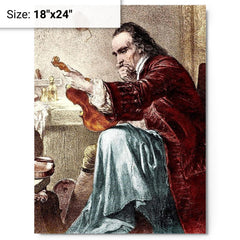 Antonio Stradivari metal print on a plain backdrop in size 18"x24".