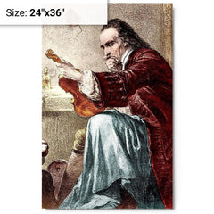 Antonio Stradivari metal print on a plain backdrop in size 24"x36".