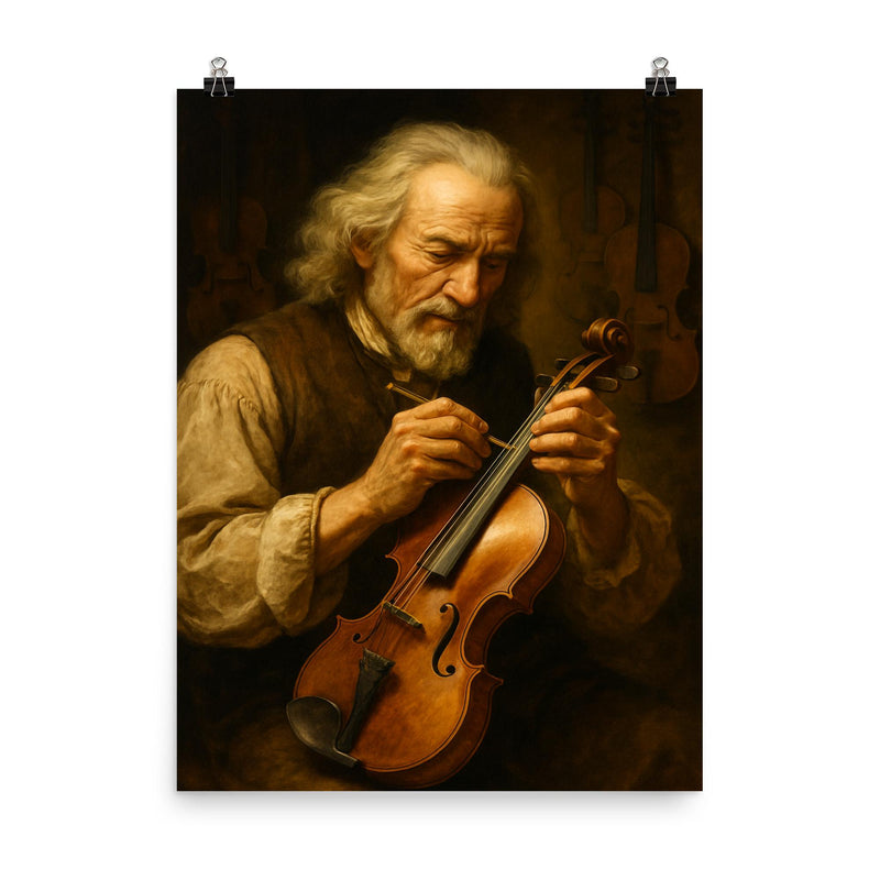 Antonio Stradivari poster on a plain backdrop in size 8