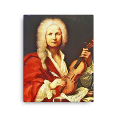 Antonio Vivaldi canvas print on a plain backdrop in size 16"x20".