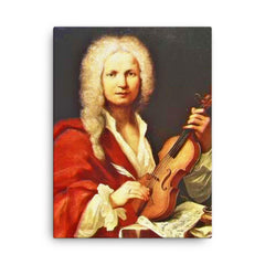 Antonio Vivaldi canvas print on a plain backdrop in size 18"x24".