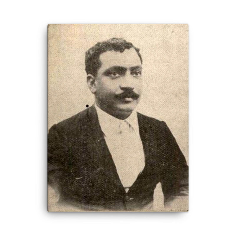 Anukul Chandra Mukherjee canvas print on a plain backdrop in size 18