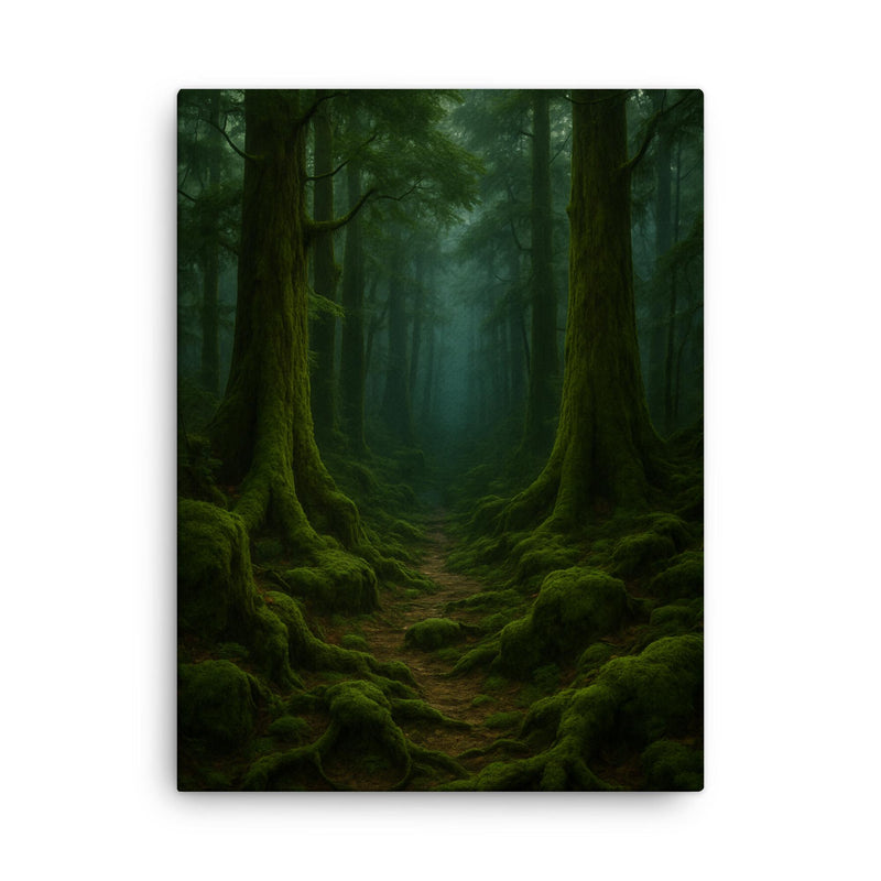Aokigahara Forest Japan canvas print on a plain backdrop in size 18