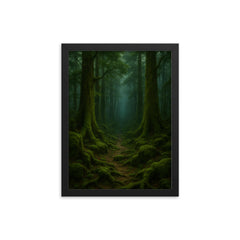 Aokigahara Forest Japan framed print on a plain backdrop in size 12"x16".