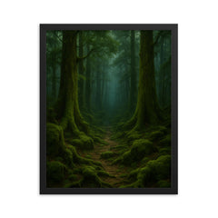 Aokigahara Forest Japan framed print on a plain backdrop in size 16"x20".