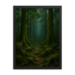 Aokigahara Forest Japan framed print on a plain backdrop in size 18"x24".