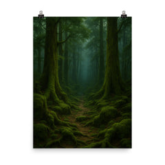 Aokigahara Forest Japan poster on a plain backdrop in size 8"x10".