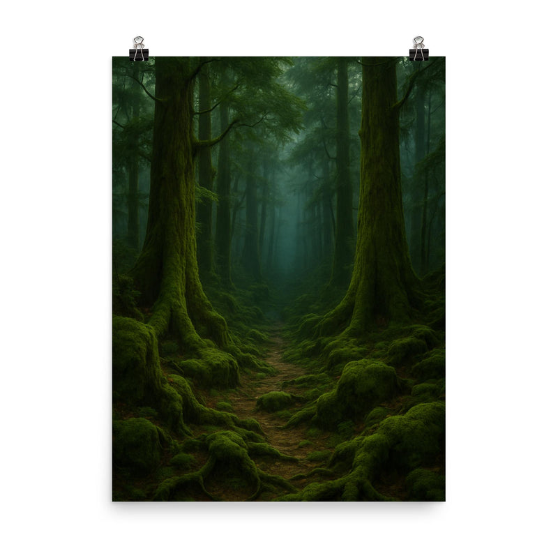 Aokigahara Forest Japan poster on a plain backdrop in size 8