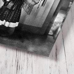 Apache girl with basket metal print mockup