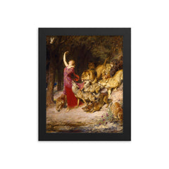 Aphrodite by Briton Riviere framed print on a plain backdrop in size 8"x10".