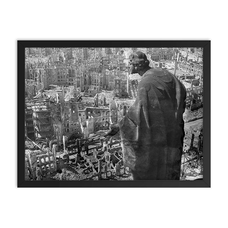 Apocalypse in Dresden framed print on a plain backdrop in size 18