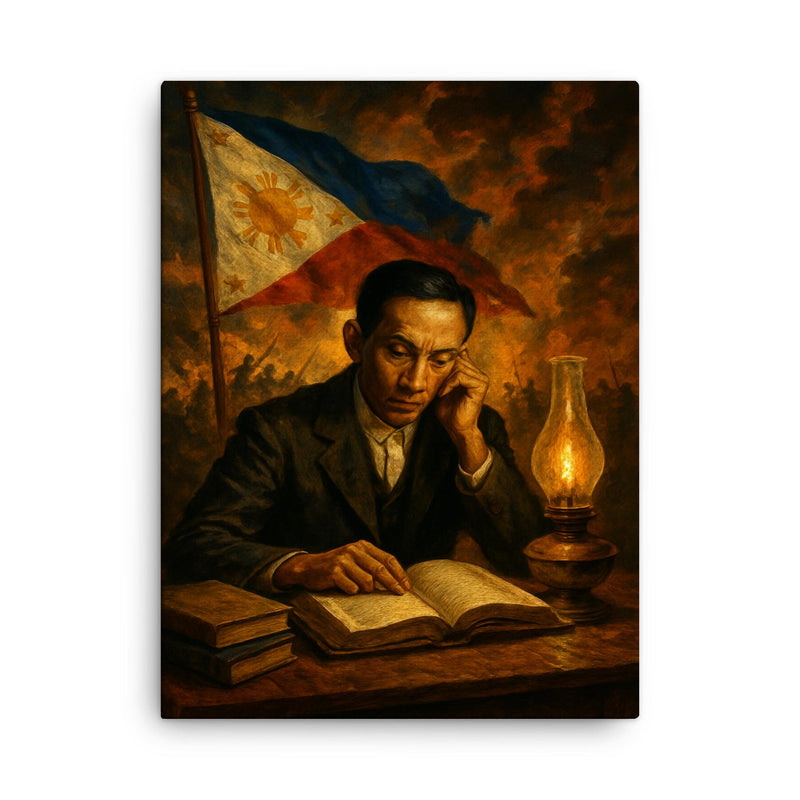 Apolinario Mabini in revolutionary study canvas print on a plain backdrop in size 18