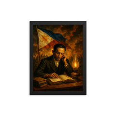 Apolinario Mabini in revolutionary study framed print on a plain backdrop in size 12"x16".