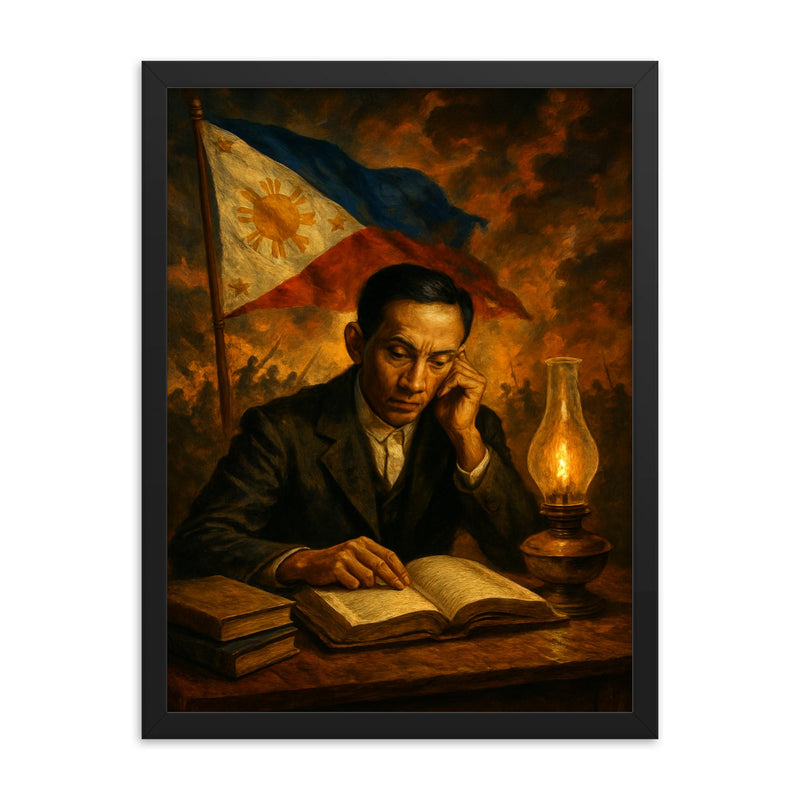 Apolinario Mabini in revolutionary study framed print on a plain backdrop in size 18
