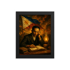 Apolinario Mabini in revolutionary study framed print on a plain backdrop in size 8"x10".