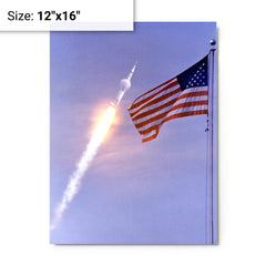 Apollo 11 Launch metal print on a plain backdrop in size 12"x16".