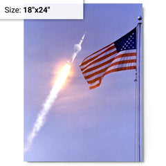 Apollo 11 Launch metal print on a plain backdrop in size 18"x24".