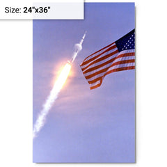 Apollo 11 Launch metal print on a plain backdrop in size 24"x36".