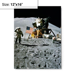 Apollo 15 metal print on a plain backdrop in size 12"x16".