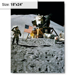 Apollo 15 metal print on a plain backdrop in size 18"x24".