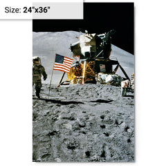 Apollo 15 metal print on a plain backdrop in size 24"x36".