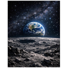 Apollo 8 Earthrise over lunar desolation jigsaw puzzle