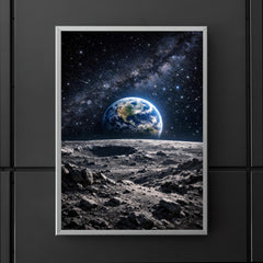 Apollo 8 Earthrise over lunar desolation poster 5