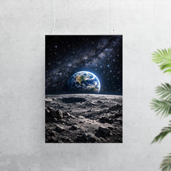 Apollo 8 Earthrise over lunar desolation poster 7