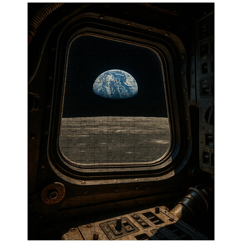 Apollo 8 Earthrise through command module window jigsaw puzzle