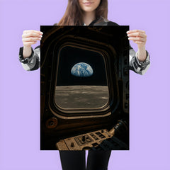 Apollo 8 Earthrise through command module window poster 3