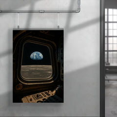 Apollo 8 Earthrise through command module window poster 4